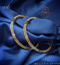 22K Gold Dubai Style Solid Bangles
