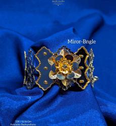 22K Gold Mirror Flower Bangle