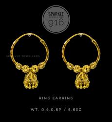 Stunning 22kt Gold Bali Earrings