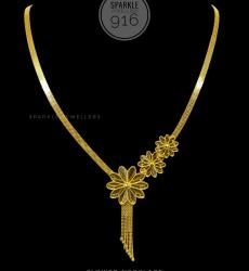 Gold Flower Chain Necklace