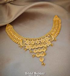 21 Karat Gold Floral Bridal Necklace