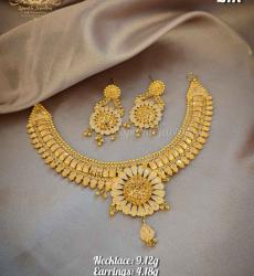 Lightweight 21k Gold Bridal Jewelry Sets