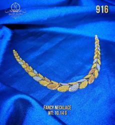 22K Gold Dubai Tri-Tone Necklace