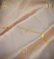 22k Gold Leaf Hanging Fancy Bracelet