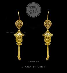 Royal Cascade Gold Jhumka