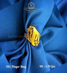 916 Hallmarked Elegant Gold Ring
