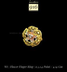 Sparkle Gold Finger Ring 