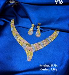 Luxury Dubai Gold Wedding Necklace Set