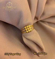22k Gold Balls Finger Ring