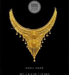 21k Gold Bridal Hasli Necklace