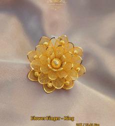 21K Gold Dubai Flower Finger Ring