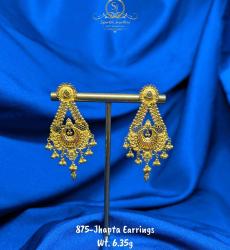 Beautiful Gold Jhapta Earrings 21K