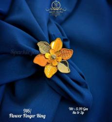 Beautiful Flower Gold Finger Ring