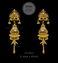 Glittering Gold Jhumka Earring