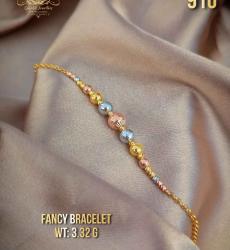 Luxury 22k Gold Three Tone Ball Bracelet