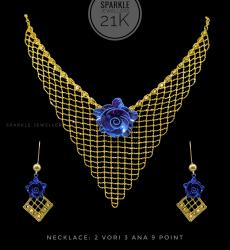 Gold Necklace and Earring Set