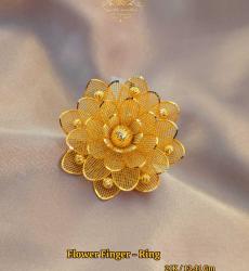 Twinkling Fashionable 21k Fancy Floral Gold Ring
