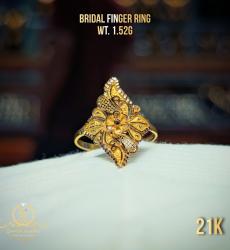 21K Gold Bridal Ladies Finger Ring