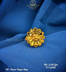 22k Gold Flower Finger Ring