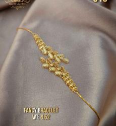 22K Hallmark Gold Leaf Design Bracelet