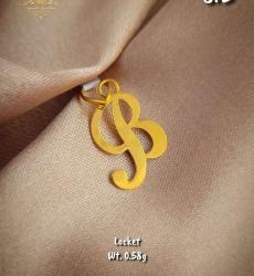 Letter B Gold Locket 21k Gold