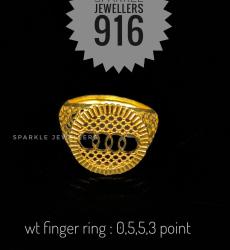 916 Hallmarked Gold Ginger Ring