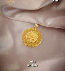 Elevated Mesh 22K Gold Locket