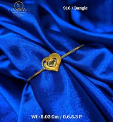 22 Karat Gold Heart Shaped Bangle