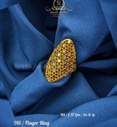 916 Gold Fancy Jali Finger Ring