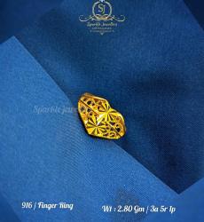 Spiral Heart 22k Gold Finger Ring