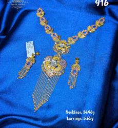 22k Gold Lightweight Dubai Necklace Set