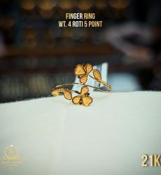 Stylish Floral Gold Finger Ring