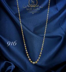 916 Gold Fancy Rhodium Chain