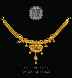 21k Gold Bridal Short Necklace