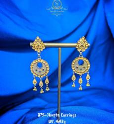 21K Lightweight Gold Jhapta Earring