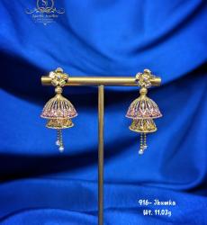 22 Carat Gold Jhumka Earrings