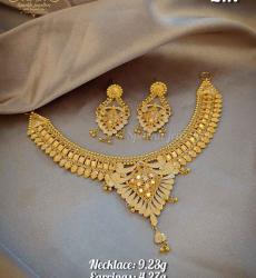 21k Hallmark Gold Necklace & Earring Set