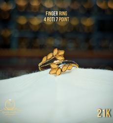 21k Gold Leaf Finger Ring