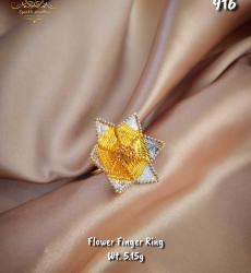 Gorgeous 22k Gold Flower Finger Ring