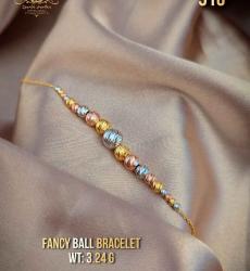 916 Gold Tri Colour Fancy Ball Bracelet
