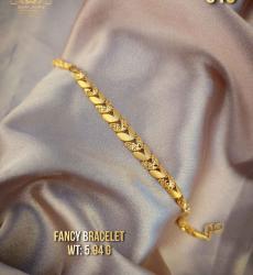916 Gold Fancy Leaf Pattern Link Bracelet