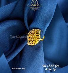 Trendy 916 Gold Leaf Finger Ring