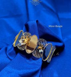 Ornate 22-Karat Gold Mirror Bangle