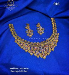 22k Dubai Gold Necklace Set