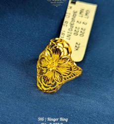 Ornate Floral Filigree 22k Gold Ring
